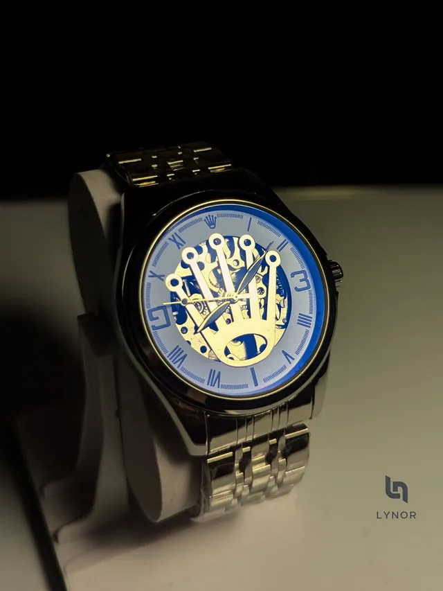 Two-Tone Skeleton Automatic Watch